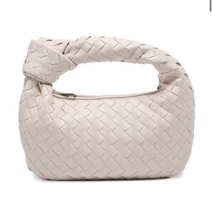 Amara ivy white woven knot bag